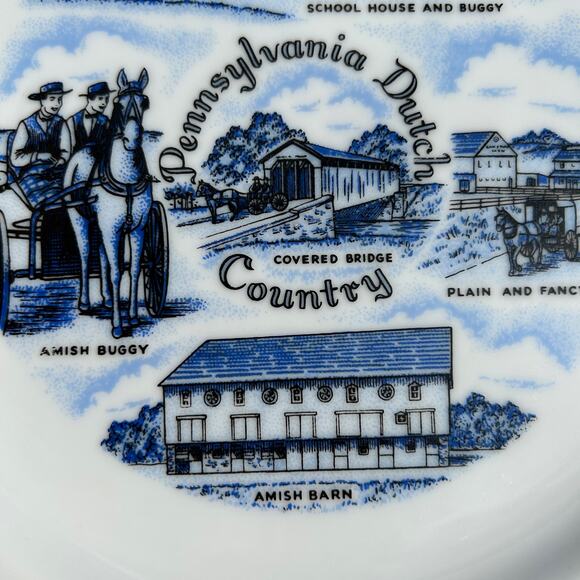 VTG Pennsylvania Dutch Country Collector Plate MCM Lancaster Allentown Reading - Picture 6 of 7